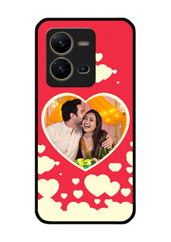 Vivo V25 5G Custom Glass Mobile Case - Love Symbols Phone Cover Design