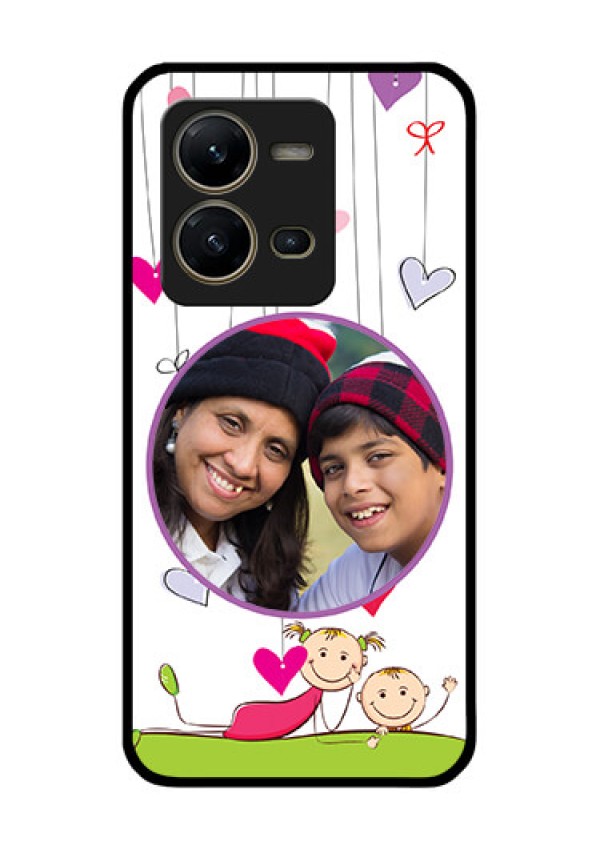 Vivo V25 5G Photo Printing on Glass Case - Cute Kids Phone Case Design