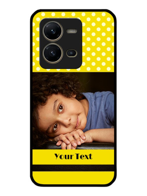 Custom Vivo V25 5G Custom Glass Phone Case - Bright Yellow Case Design