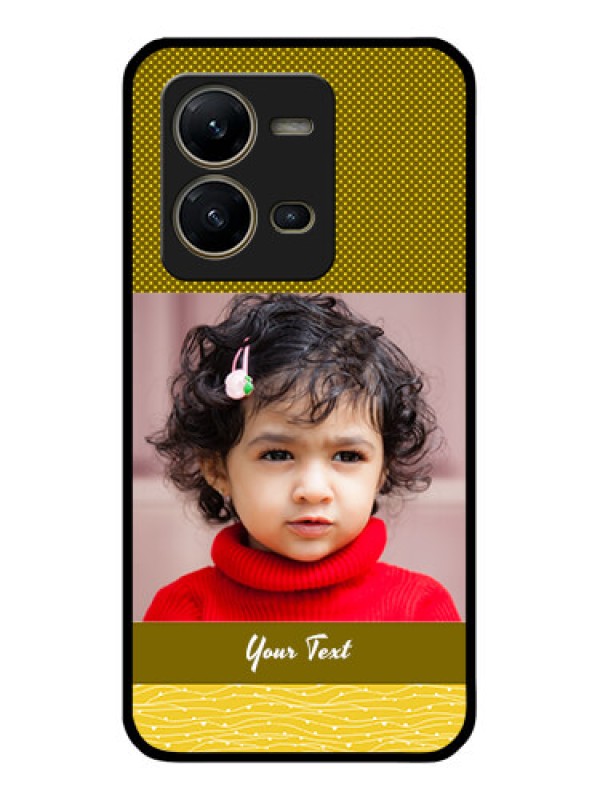 Custom Vivo V25 5G Custom Glass Phone Case - Simple Green Color Design