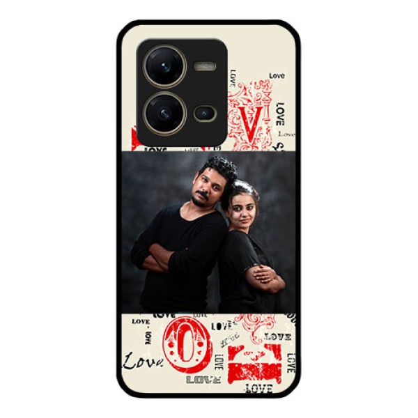 Vivo V25 5G Photo Printing on Glass Case - Trendy Love Design Case Vivo V25 5G Photo Printing on Glass Case - Trendy Love Design Case