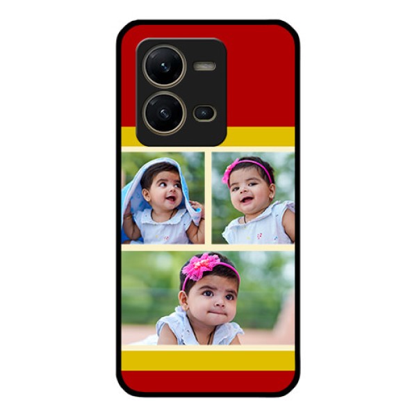 Vivo V25 5G Custom Glass Mobile Case - Multiple Pic Upload Design