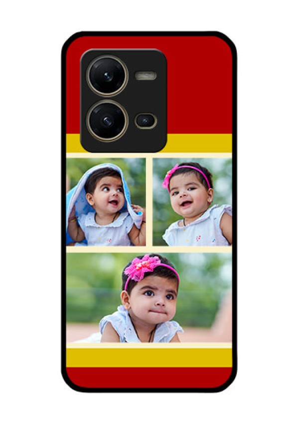 Vivo V25 5G Custom Glass Mobile Case - Multiple Pic Upload Design