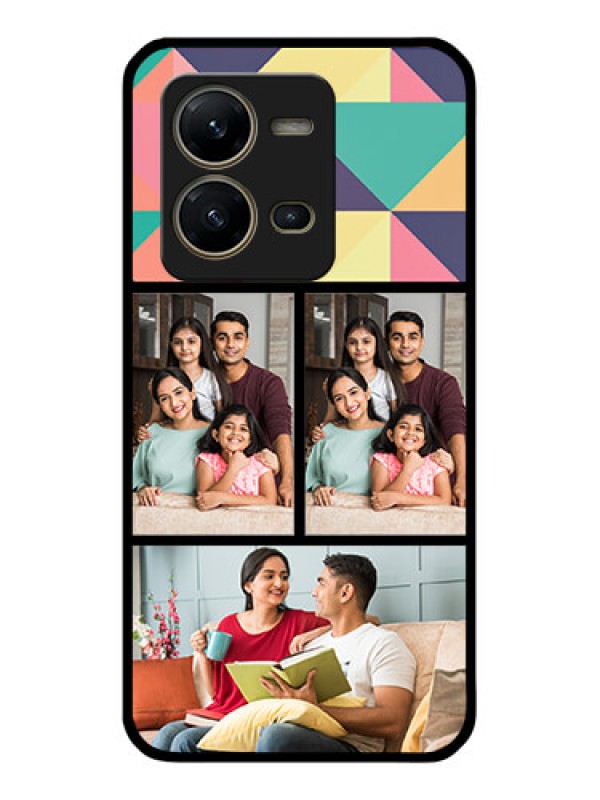 Custom Vivo V25 5G Custom Glass Phone Case - Bulk Pic Upload Design
