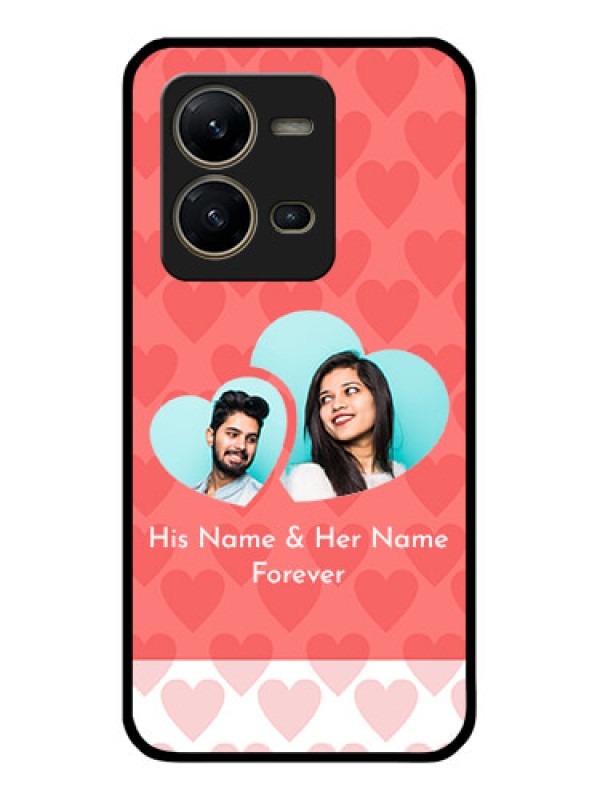 Custom Vivo V25 5G Personalized Glass Phone Case - Couple Pic Upload Design