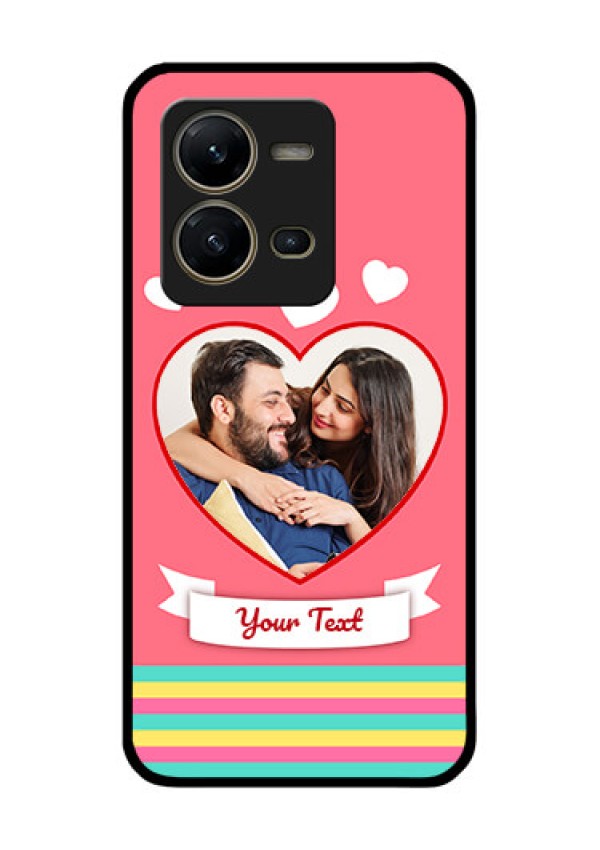 Vivo V25 5G Photo Printing on Glass Case - Love Doodle Design