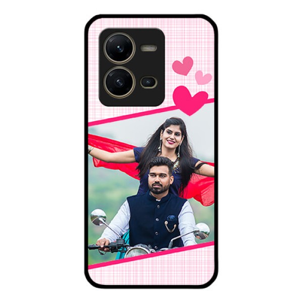 Vivo V25 5G Custom Glass Phone Case - Love Shape Heart Design Vivo V25 5G Custom Glass Phone Case - Love Shape Heart Design