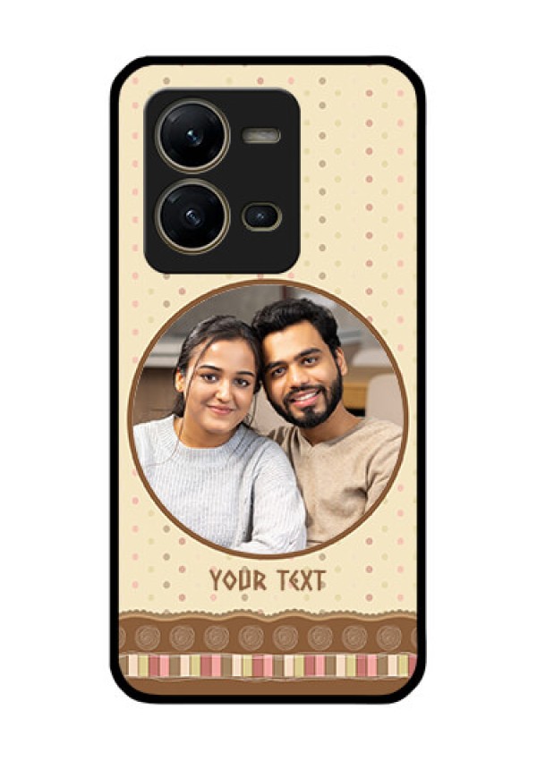Vivo V25 5G Custom Glass Mobile Case - Brown Dotted Mobile Case Design