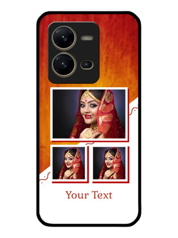 Custom Vivo V25 5G Custom Glass Phone Case - Wedding Memories Design