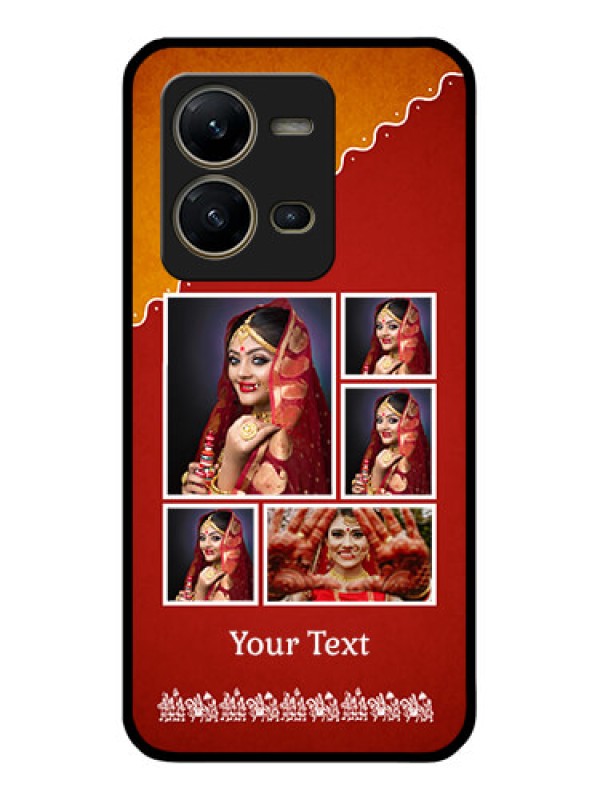 Custom Vivo V25 5G Personalized Glass Phone Case - Wedding Pic Upload Design