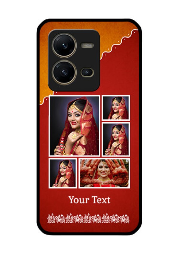 Vivo V25 5G Personalized Glass Phone Case - Wedding Pic Upload Design