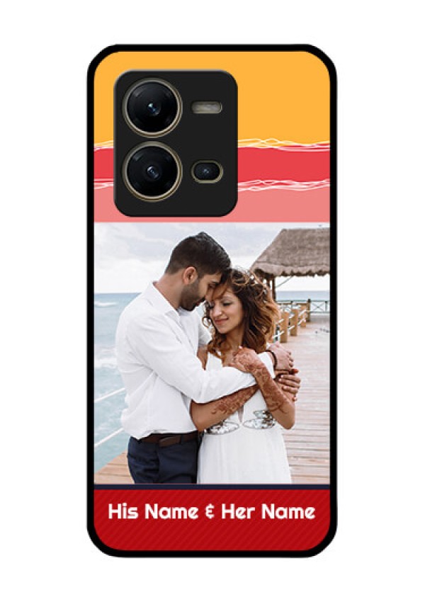 Vivo V25 5G Custom Glass Mobile Case - Colorful Case Design