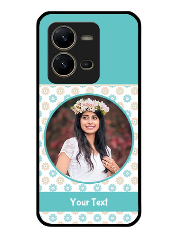 Custom Vivo V25 5G Custom Glass Mobile Case - Beautiful Flowers Design