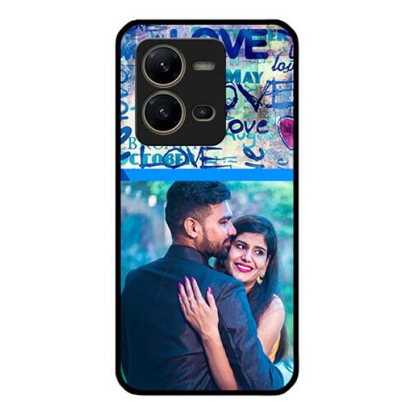 Vivo V25 5G Custom Glass Mobile Case - Colorful Love Design Vivo V25 5G Custom Glass Mobile Case - Colorful Love Design