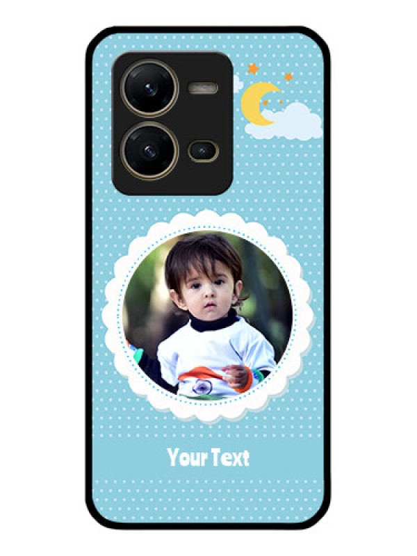 Custom Vivo V25 5G Personalised Glass Phone Case - Violet Pattern Design