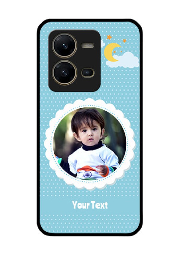 Vivo V25 5G Personalised Glass Phone Case - Violet Pattern Design