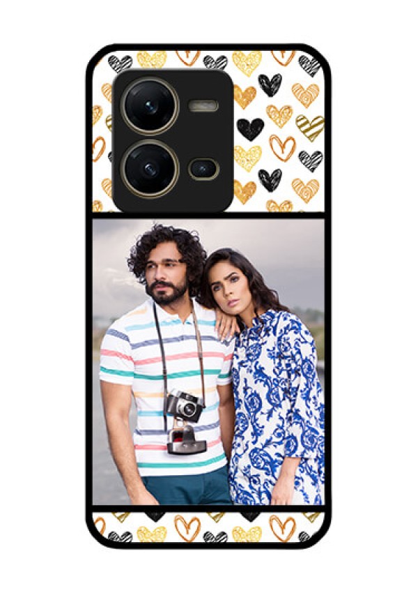 Vivo V25 5G Photo Printing on Glass Case - Love Symbol Design