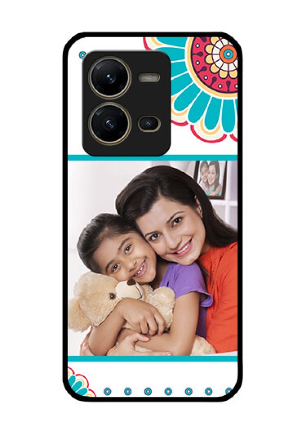 Vivo V25 5G Custom Glass Phone Case - Flower Design