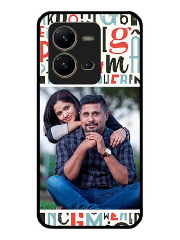 Custom Vivo V25 5G Personalized Glass Phone Case - Alphabet Design