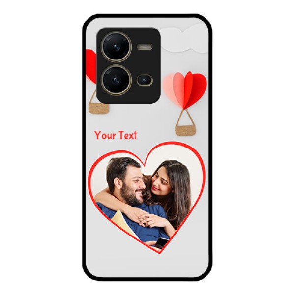 Vivo V25 5G Custom Glass Mobile Case - Parachute Love Design Vivo V25 5G Custom Glass Mobile Case - Parachute Love Design