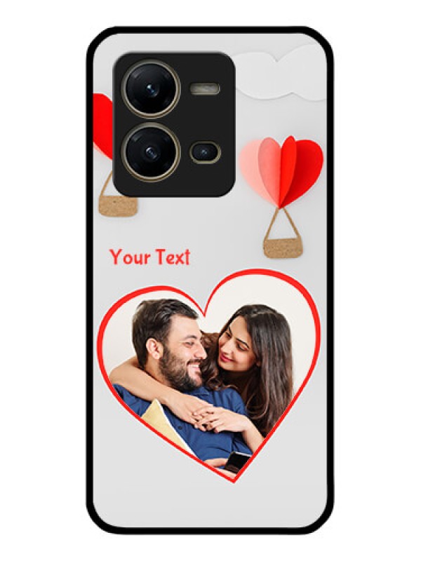 Custom Vivo V25 5G Custom Glass Mobile Case - Parachute Love Design