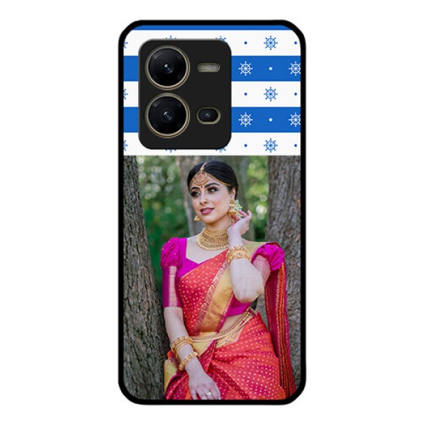 Vivo V25 5G Photo Printing on Glass Case - Snow Pattern Design