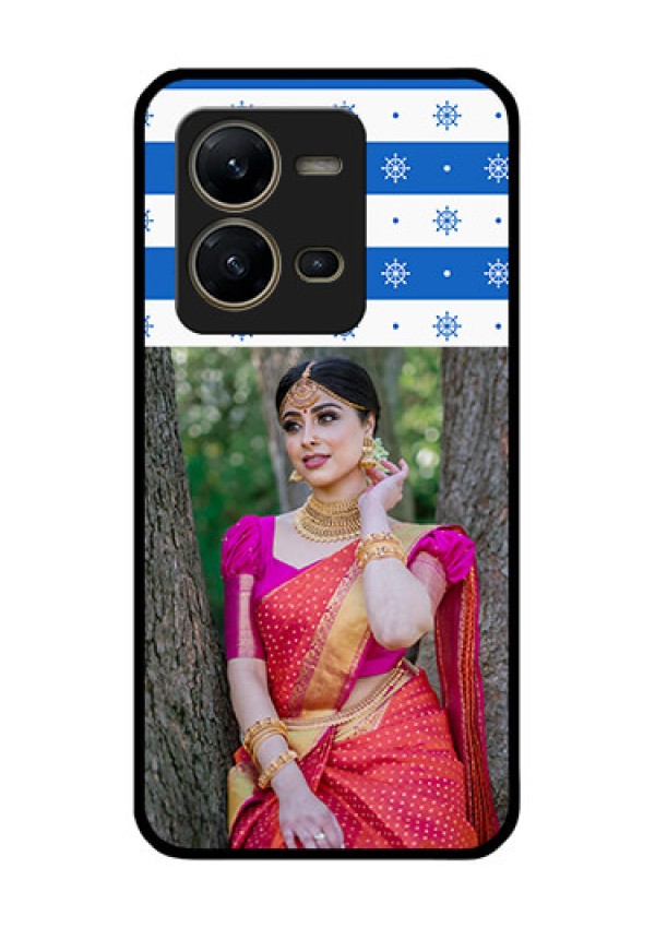 Vivo V25 5G Photo Printing on Glass Case - Snow Pattern Design