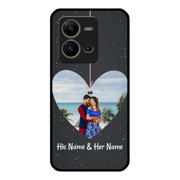 Vivo V25 5G Custom Glass Phone Case - Hanging Heart Design