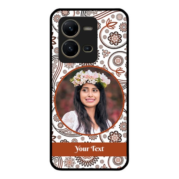 Vivo V25 5G Custom Glass Mobile Case - Abstract Flower Design