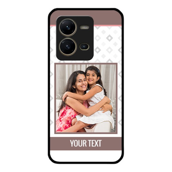 Vivo V25 5G Photo Printing on Glass Case - Simple Diamond Design Vivo V25 5G Photo Printing on Glass Case - Simple Diamond Design