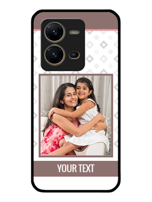 Custom Vivo V25 5G Photo Printing on Glass Case - Simple Diamond Design
