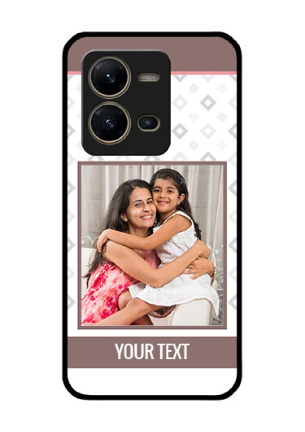 Vivo V25 5G Photo Printing on Glass Case - Simple Diamond Design