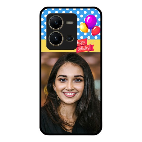 Vivo V25 5G Custom Glass Mobile Case - Happy Birthday Design