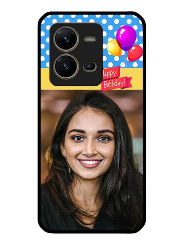 Custom Vivo V25 5G Custom Glass Mobile Case - Happy Birthday Design