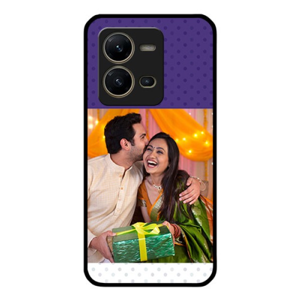 Vivo V25 5G Personalized Glass Phone Case - Violet Pattern Design Vivo V25 5G Personalized Glass Phone Case - Violet Pattern Design