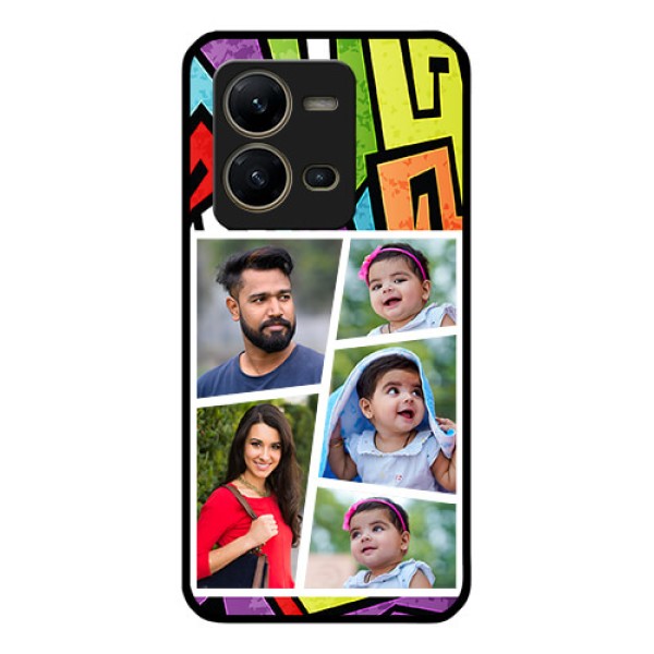Vivo V25 5G Custom Glass Phone Case - Graffiti pattern Design