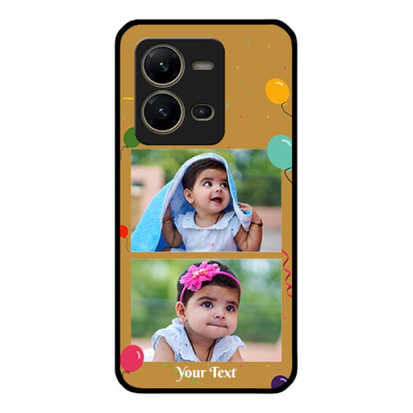 Vivo V25 5G Personalized Glass Phone Case - Image Holder with Birthday Celebrations Design Vivo V25 5G Personalized Glass Phone Case - Image Holder with Birthday Celebrations Design