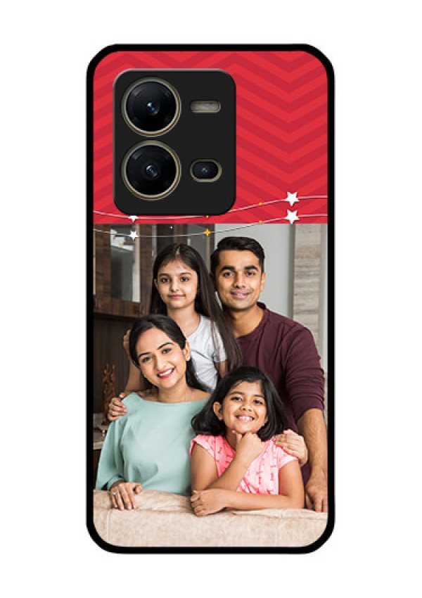 Vivo V25 5G Personalized Glass Phone Case - Happy Family Design