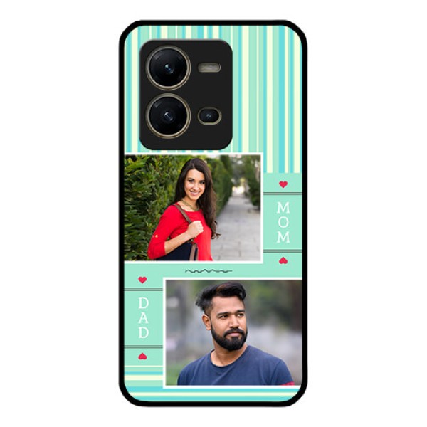 Vivo V25 5G Custom Glass Phone Case - Mom & Dad Pic Design Vivo V25 5G Custom Glass Phone Case - Mom & Dad Pic Design