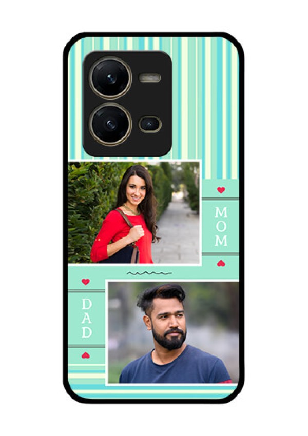 Vivo V25 5G Custom Glass Phone Case - Mom & Dad Pic Design