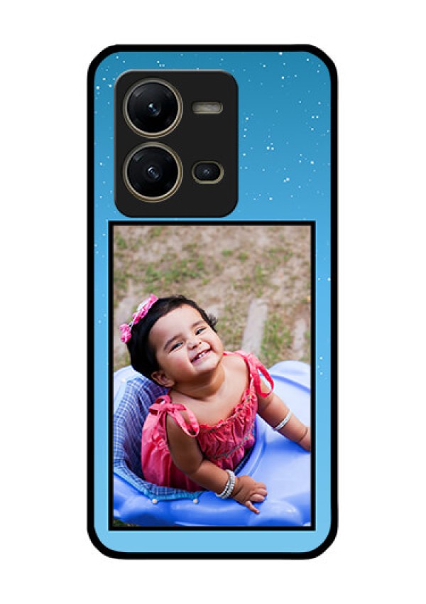 Vivo V25 5G Custom Glass Mobile Case - Wave Pattern Colorful Design