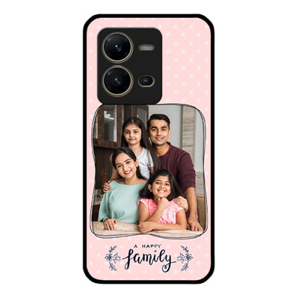 Vivo V25 5G Custom Glass Phone Case - Family with Dots Design