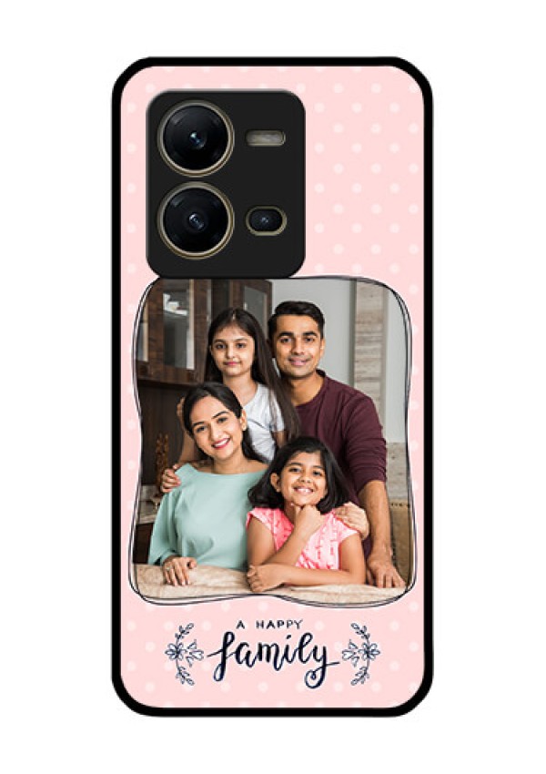 Vivo V25 5G Custom Glass Phone Case - Family with Dots Design