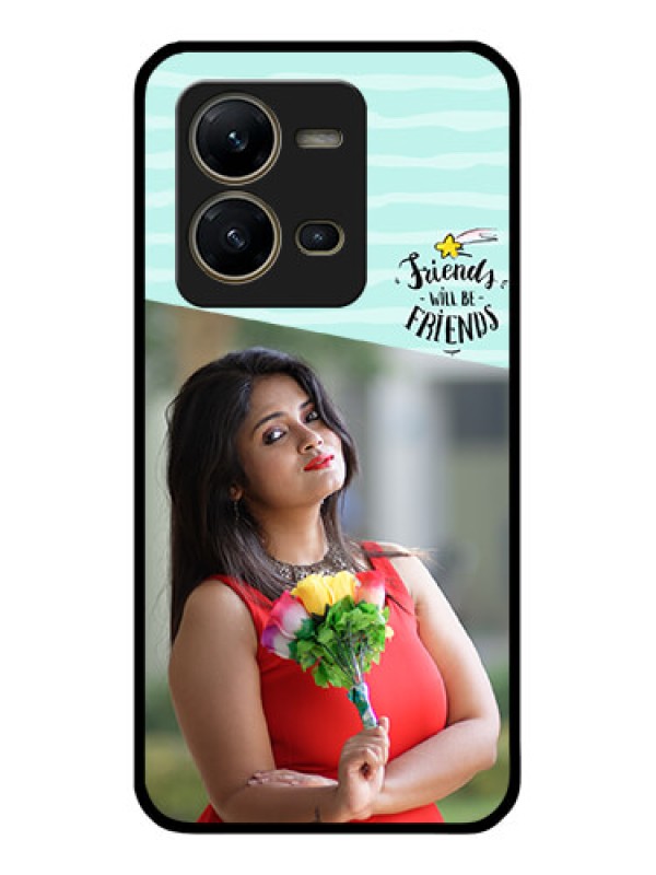 Custom Vivo V25 5G Custom Glass Phone Case - Friends Picture Icon Design