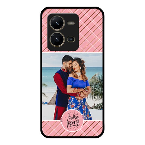 Vivo V25 5G Personalized Glass Phone Case - Together Forever Design