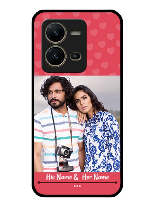 Custom Vivo V25 5G Photo Printing on Glass Case - Simple Love Design