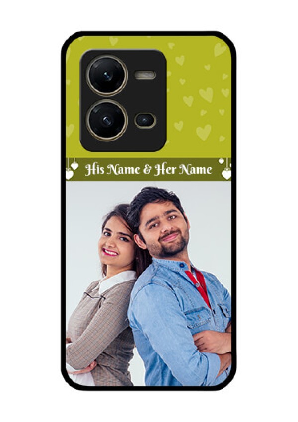 Vivo V25 5G Custom Glass Phone Case - You & Me Heart Design