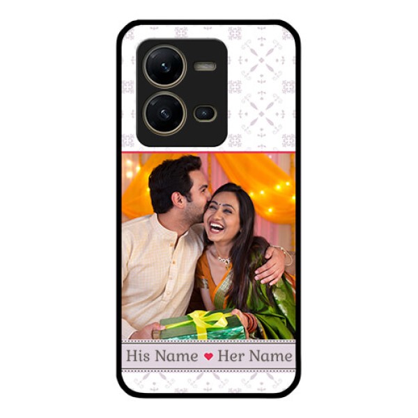 Vivo V25 5G Custom Glass Mobile Case - with Photo and Ethnic Design Vivo V25 5G Custom Glass Mobile Case - with Photo and Ethnic Design