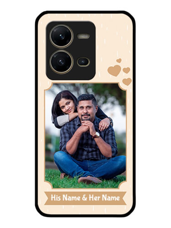 Custom Vivo V25 5G Custom Glass Phone Case - with confetti love design