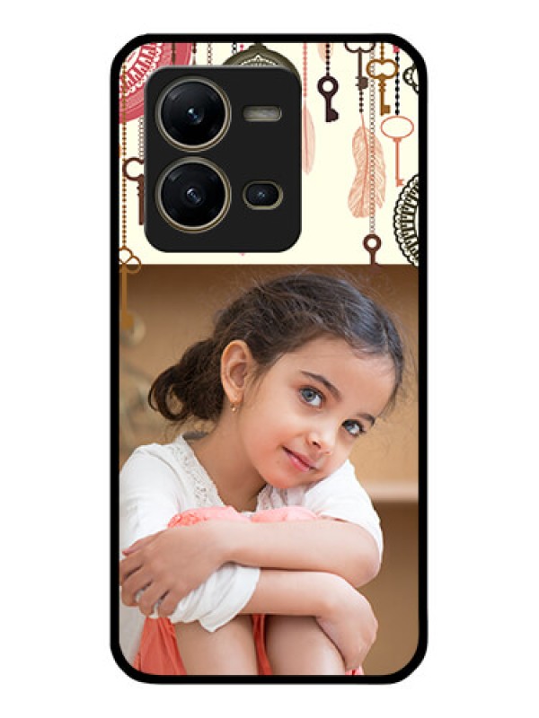 Custom Vivo V25 5G Custom Glass Mobile Case - Boho Style Design